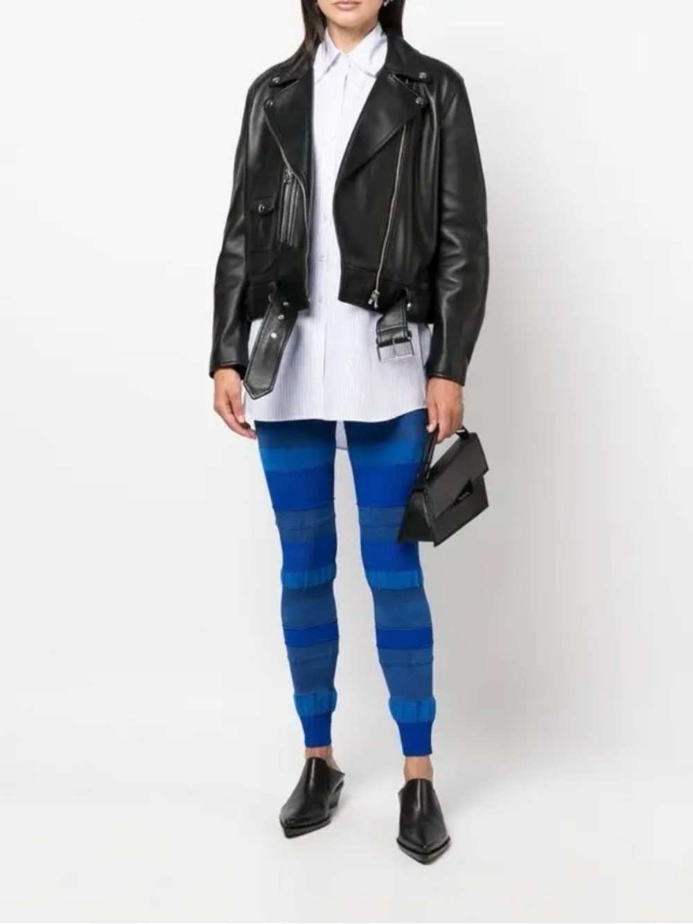 Acne Studios Royal Blue Textured Ribbed Leggings